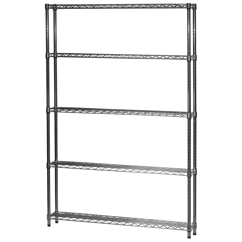 Smooth 10 quot d x 48 quot w Chrome Wire Shelving w 5 Shelves Prestigious