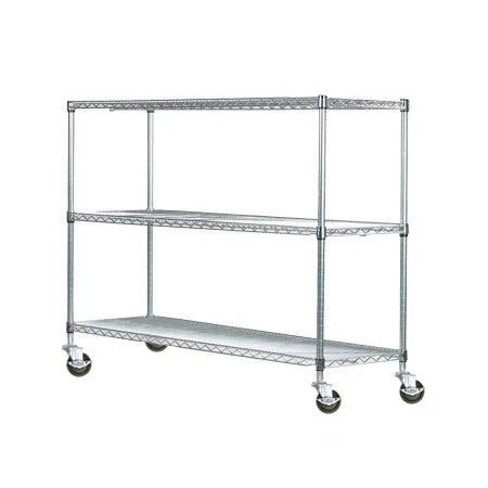 Next-Generation 14 quot d Chrome Wire Carts w 3 Shelves Prestigious