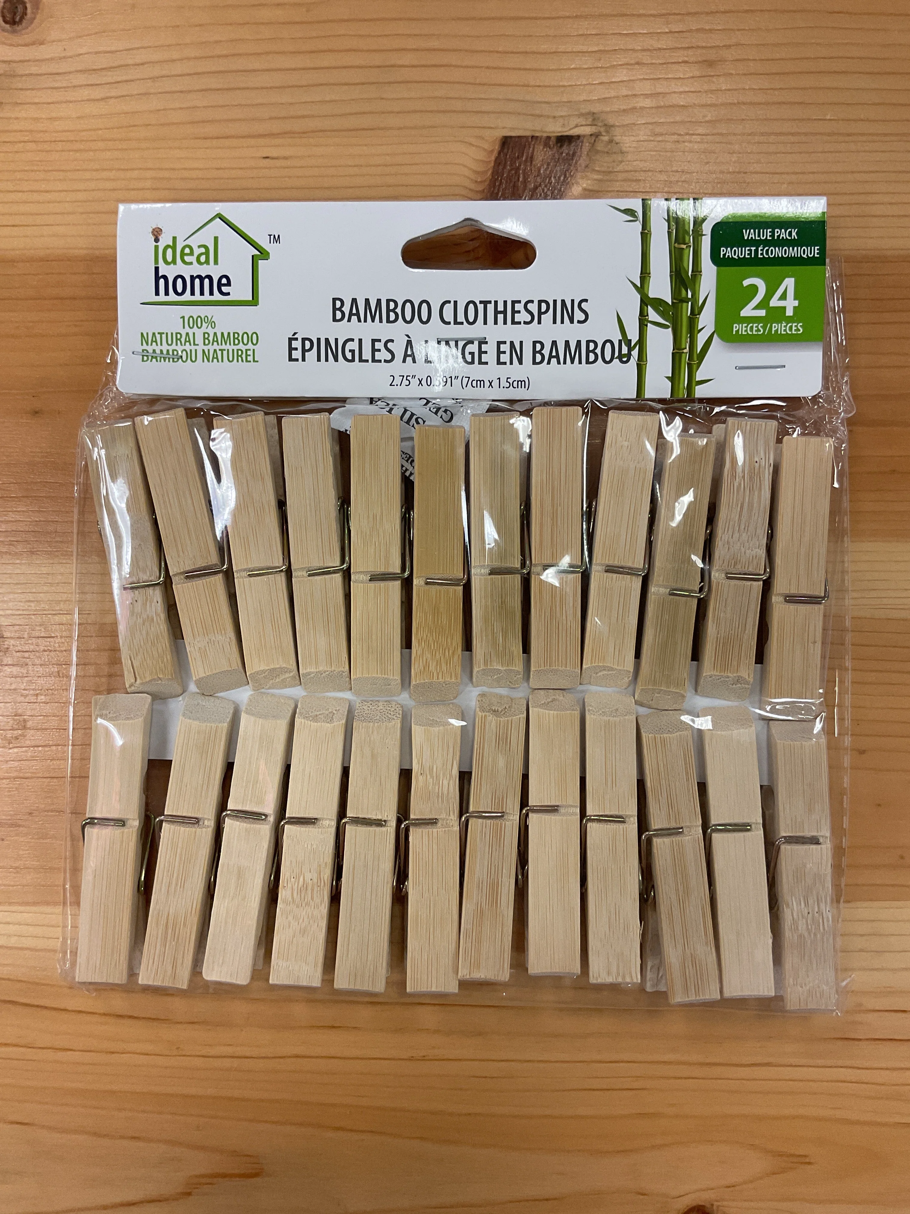 Powerful BAMBOO CLOTHESPINS 24CT Effective