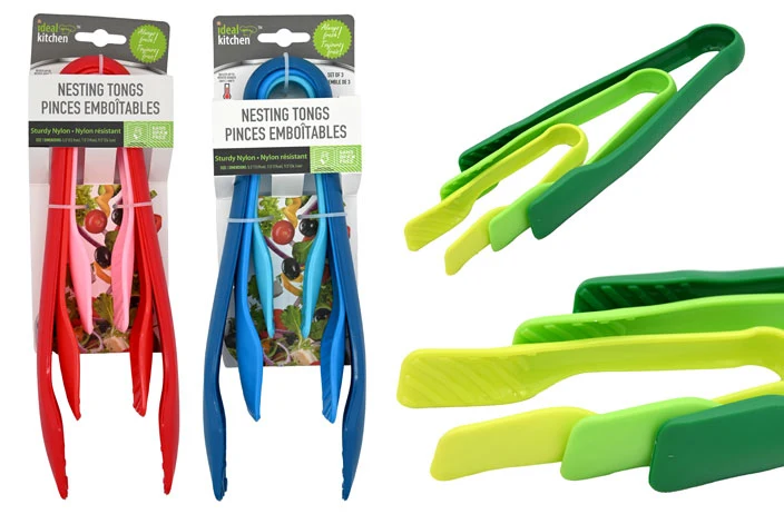 Reliable NESTING KITCHEN TONGS 3PC Specialty