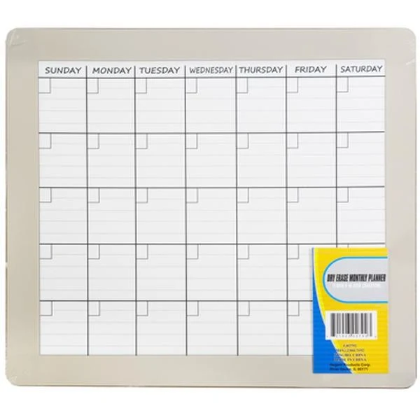Responsible DRY ERASE MONTHLY PLANNER Verified