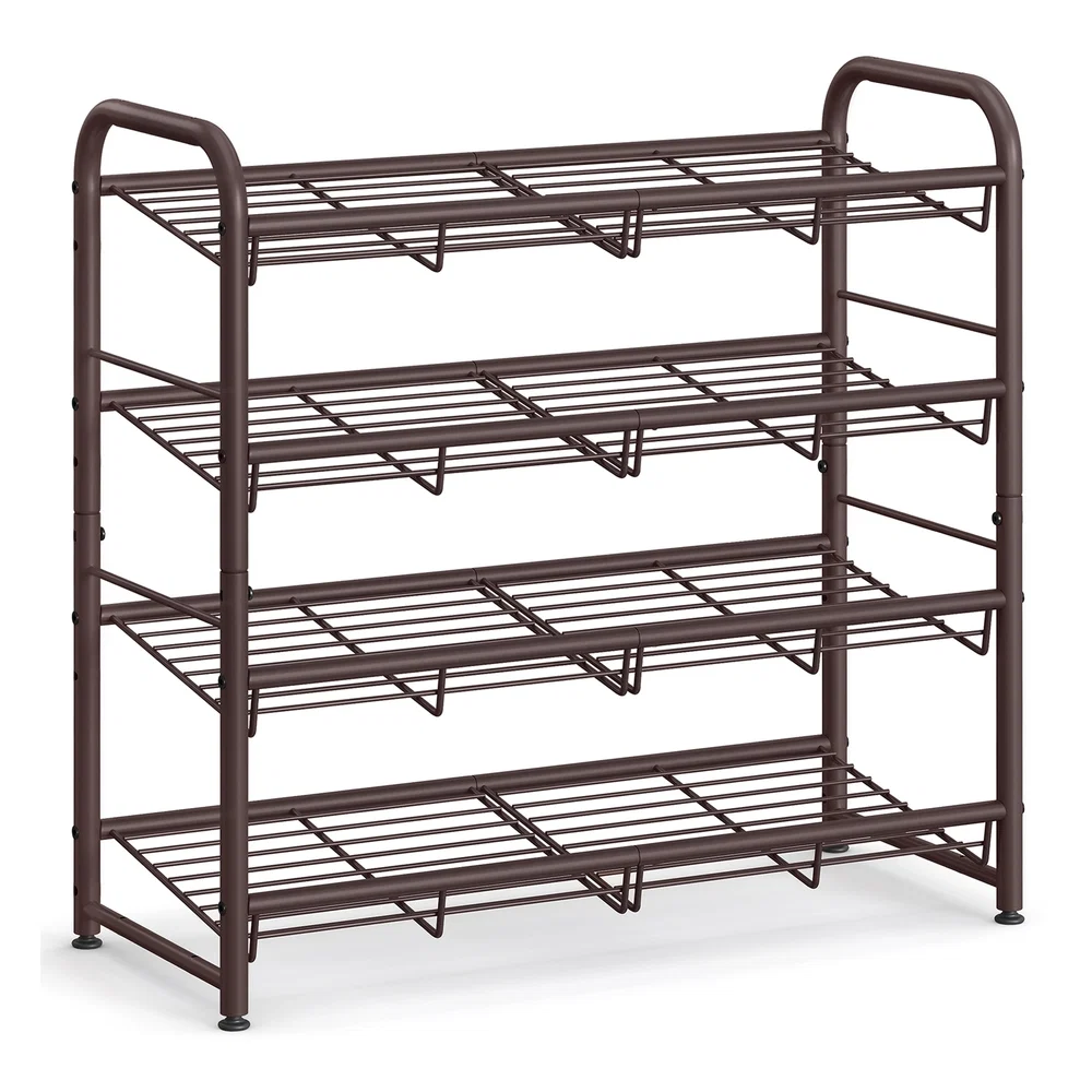 Green SONGMICS 4-Tier Shoe Rack Storage Organizer Contemporary