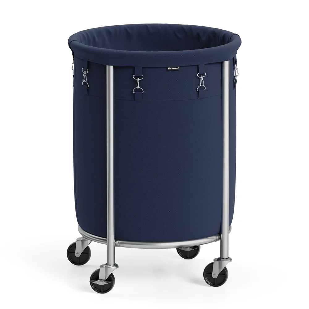 Refined SONGMICS Round Laundry Basket on Wheels Eco-Friendly