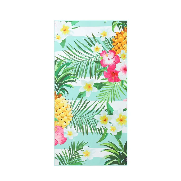 Secure RHB BEACH TOWEL PINEAPPLE FLOWERS Natural