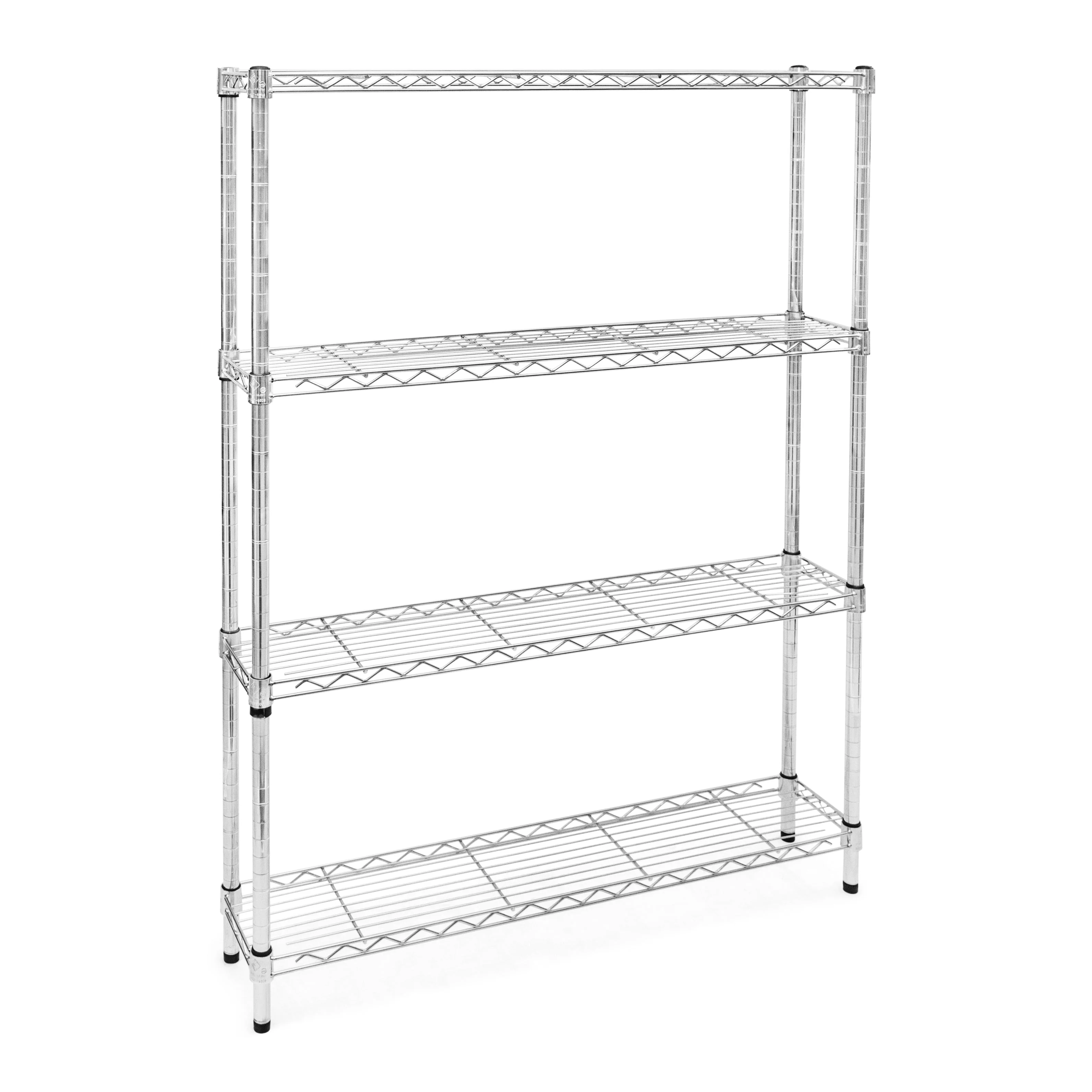 Green 8 quot d x 42 quot w Chrome Wire Shelving w 4 Shelves Responsible