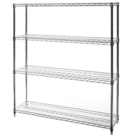 Fine 12 quot d x 48 quot w Chrome Wire Shelving w 4 Shelves High-End