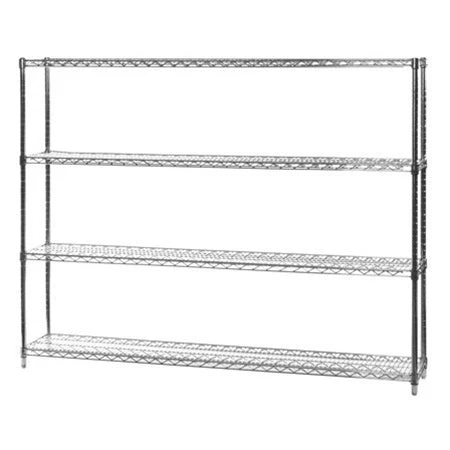 User-Friendly 12 quot d x 60 quot w Chrome Wire Shelving w 4 Shelves Smooth