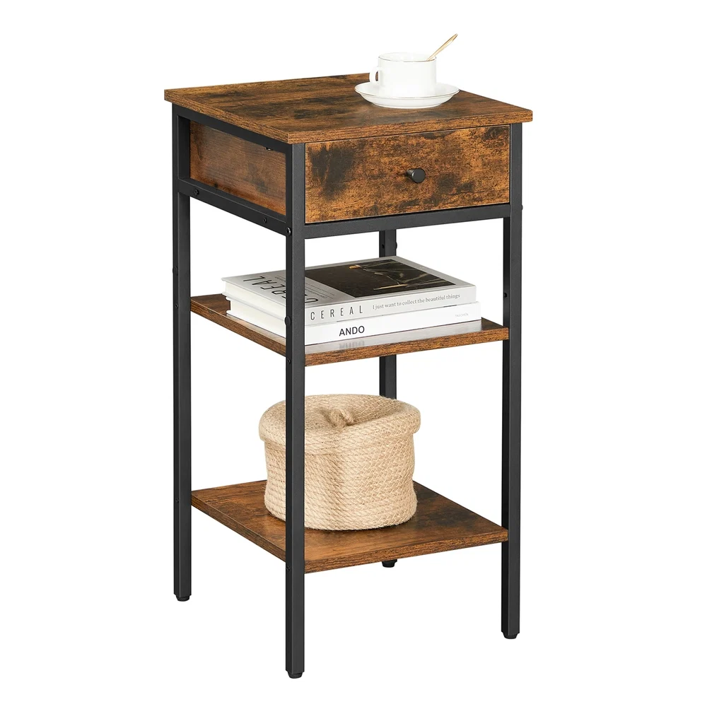 User-Friendly VASAGLE Tall Night Table with Drawer High-Quality