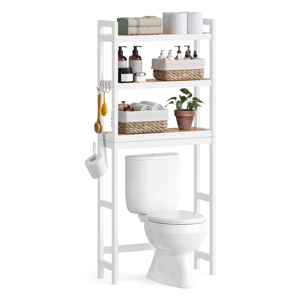 Classic SONGMICS 3-Tier Bamboo Bathroom Organizer High-End