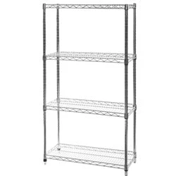 World-Class 14 quot d x 48 quot w Chrome Wire Shelving w 4 Shelves Pure
