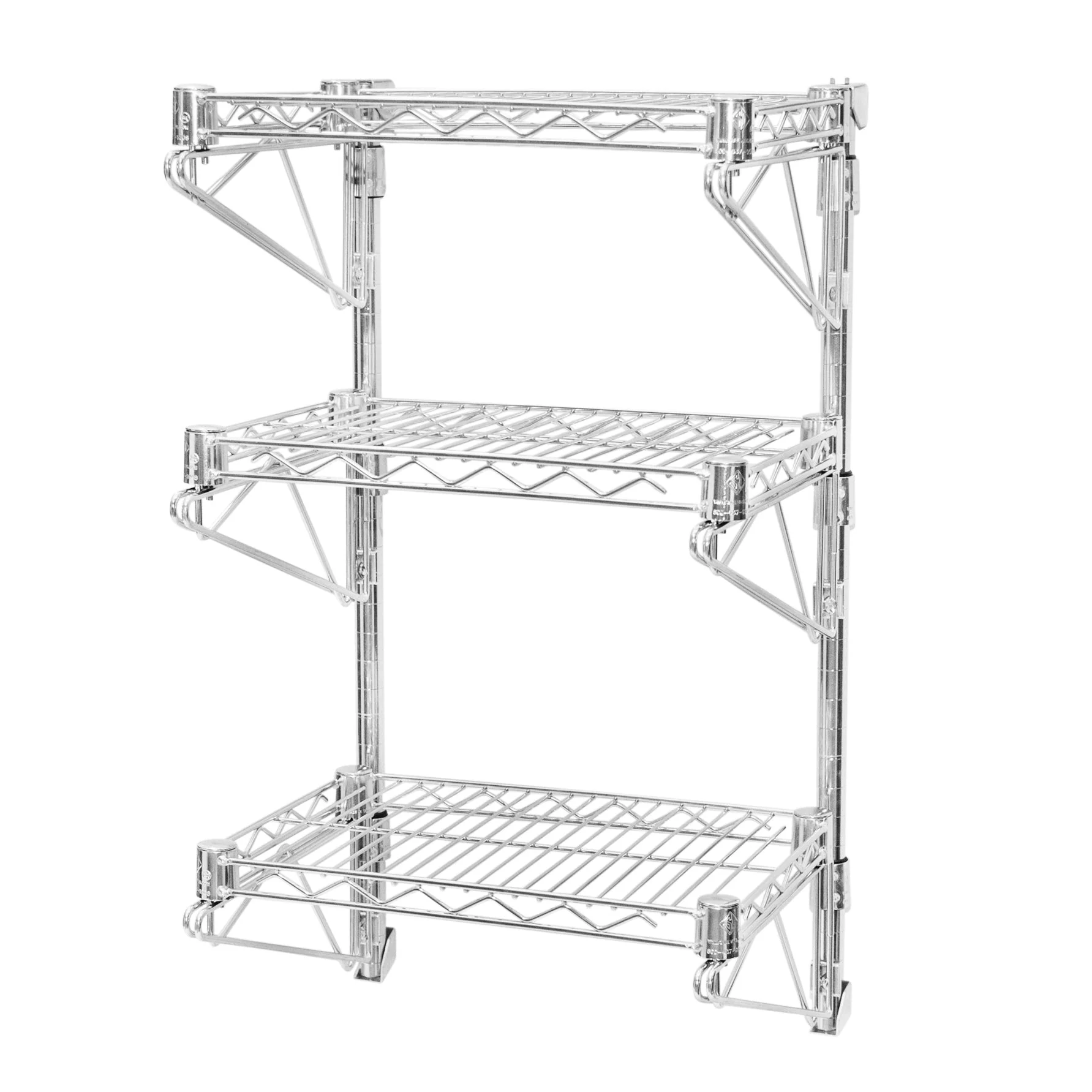 Trusted 14 quot d Wall-Mounted Wire Shelving with 3 Shelves Luxury