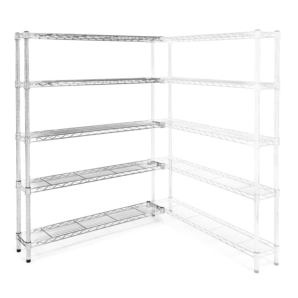 Fast 8 quot d x 30 quot w Wire Shelving Add-On Units w 5 Shelves Minimalist