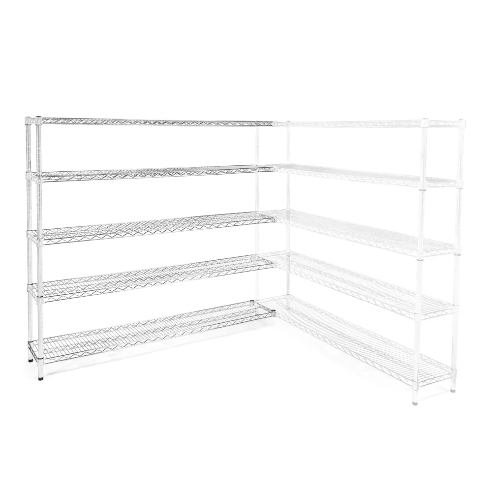 Carefully Designed 14 quot d x 60 quot w Wire Shelving Add-Ons w 5 Shelves Clean