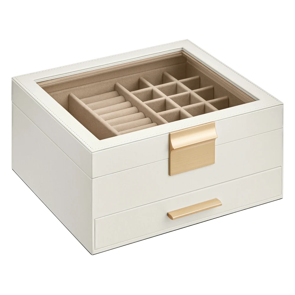 Crafted SONGMICS GISELLA Collection – Jewelry Box with Glass Lid for Big and Small Jewelry Easy-to-Use