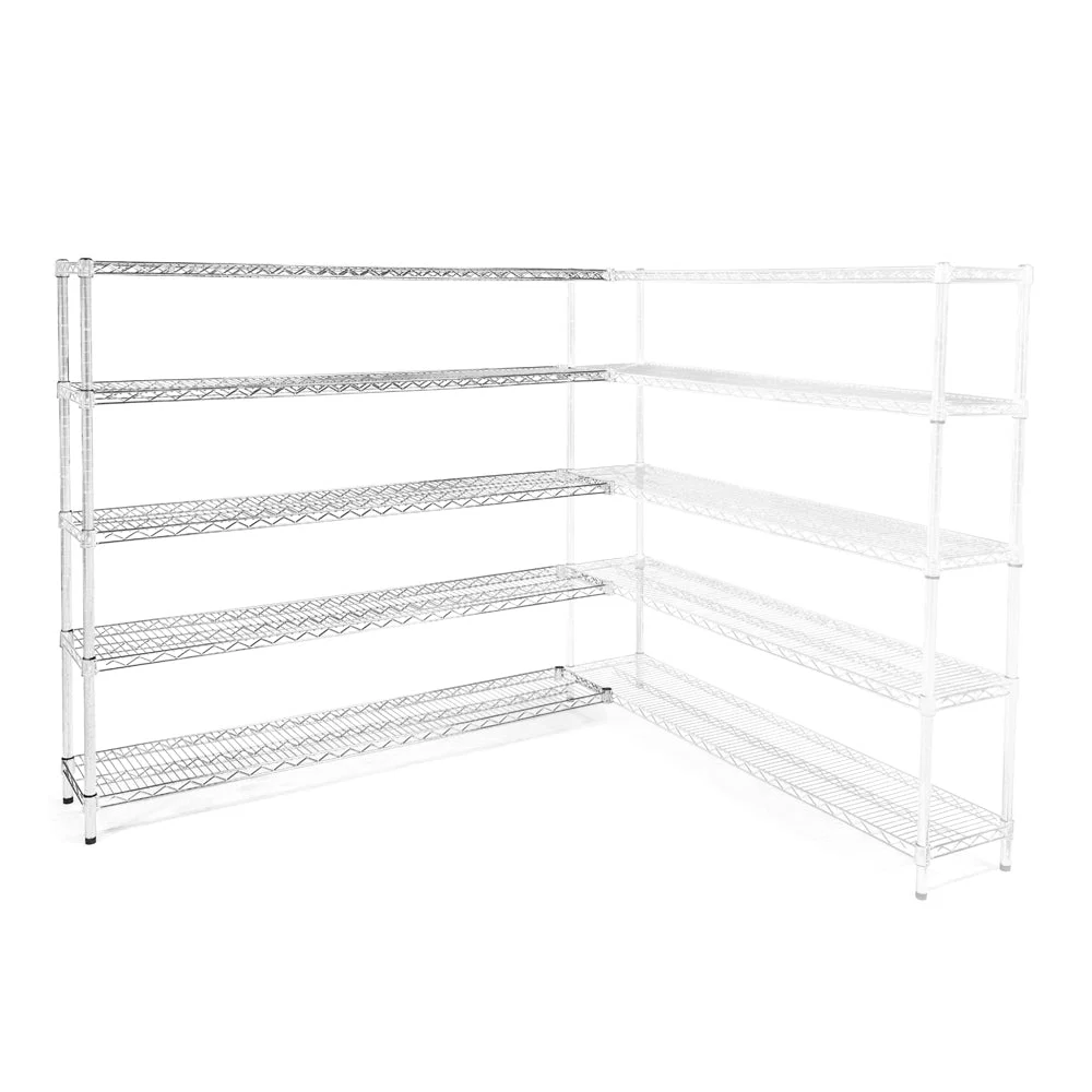 Crafted 18 quot d x 54 quot w Wire Shelving Add-Ons w 5 Shelves Detailed