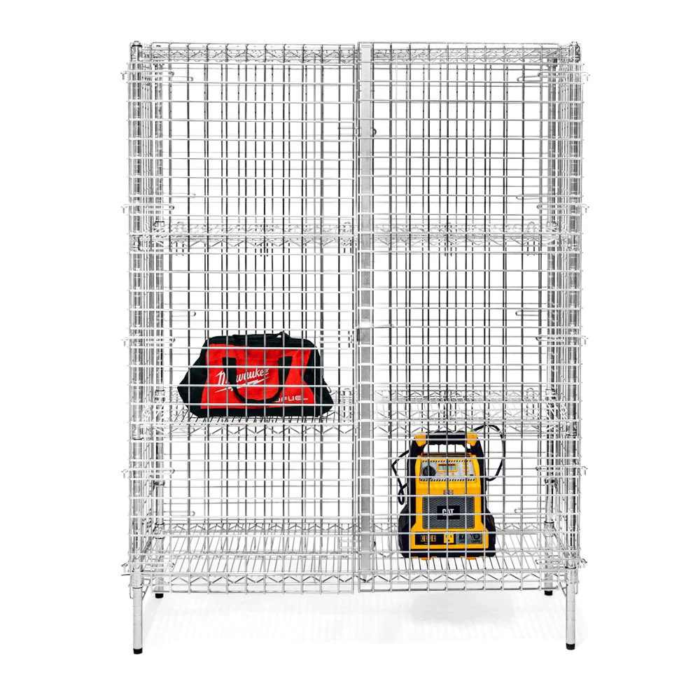 Expertly Made 24 quot d Chrome Wire Security Cages with 2 Adjustable Shelves Artisan