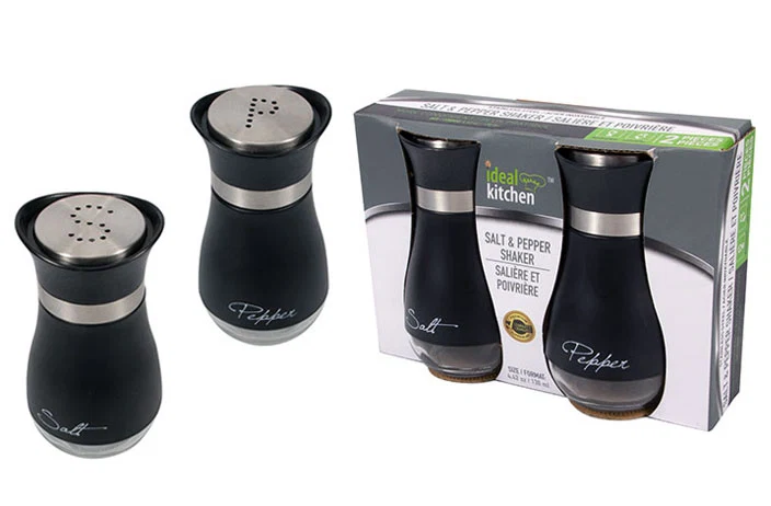 Original SALT amp PEPPER SHAKER SET BLACK Elegant