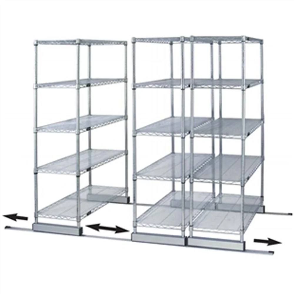 Premium 36 quot d x 60 quot w High-Density Mobile Wire Shelving – Single Wide High-Quality