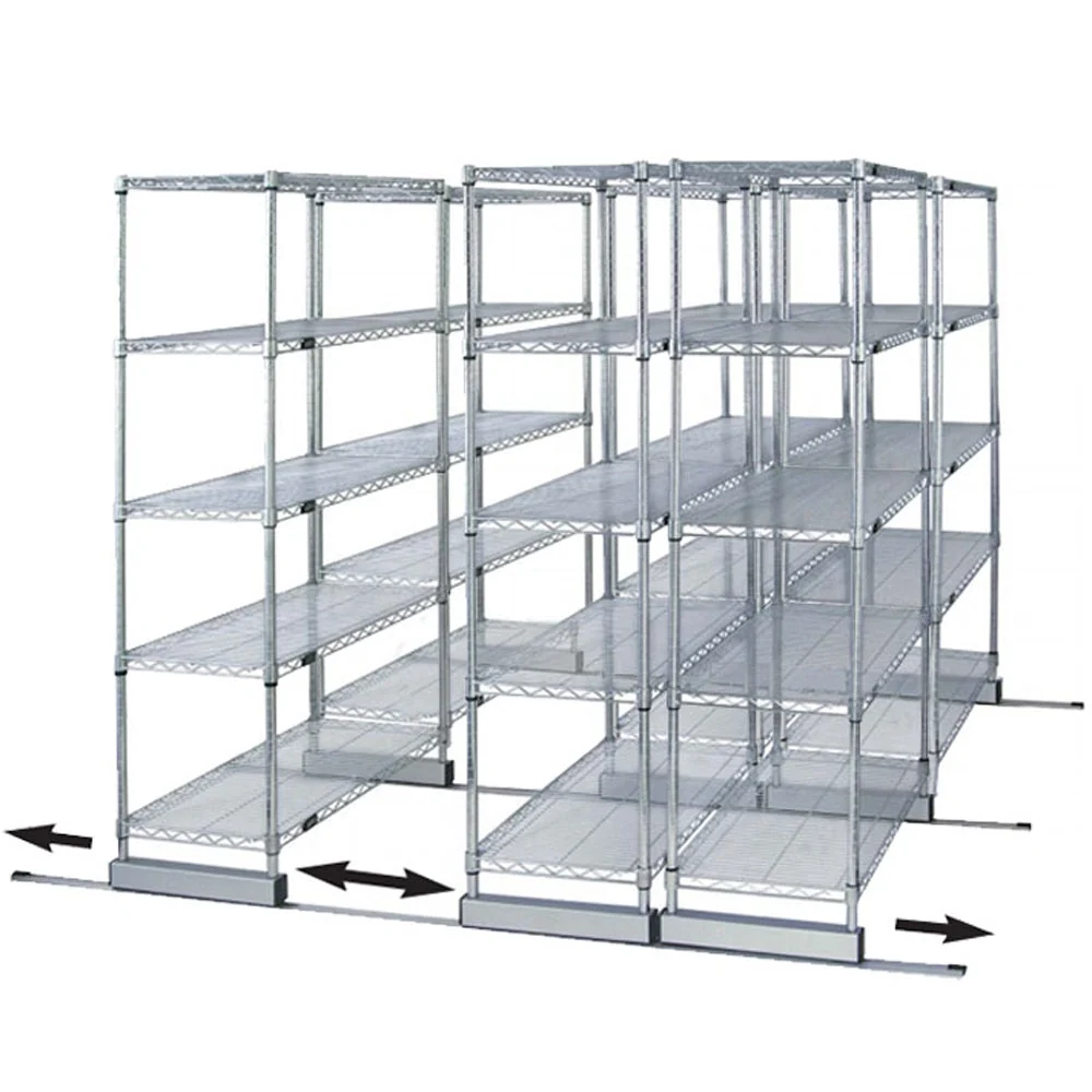 User-Friendly 30 quot d x 72 quot w High-Density Mobile Wire Shelving – Double Wide Dependable