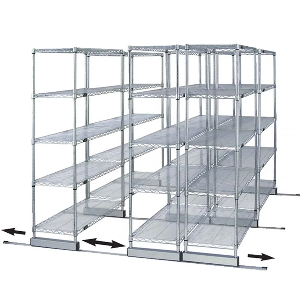 Outstanding 30 quot d x 60 quot w High-Density Mobile Wire Shelving – Double Wide Next-Generation