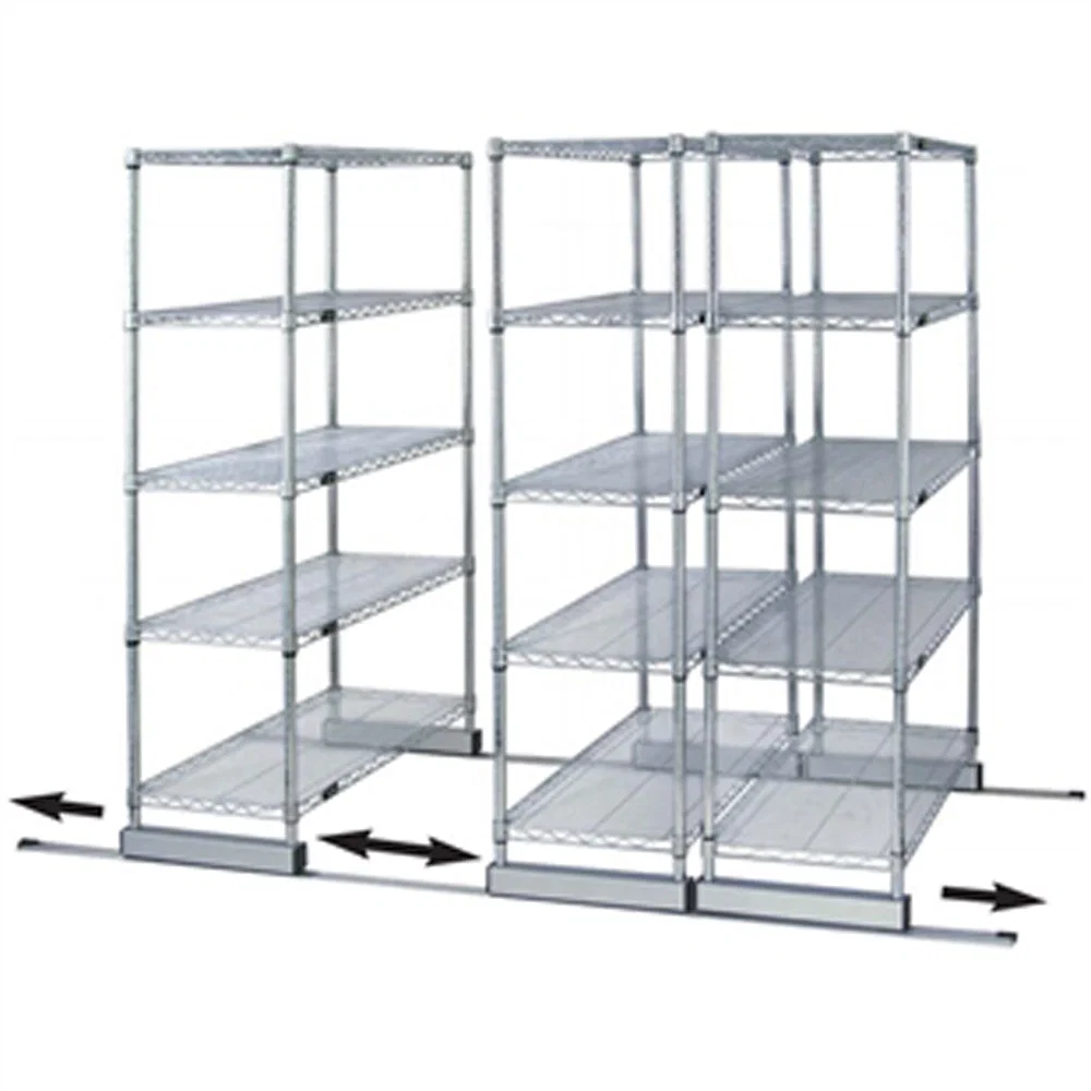 Comfortable 24 quot d x 60 quot w High-Density Mobile Wire Shelving – Single Wide Sophisticated