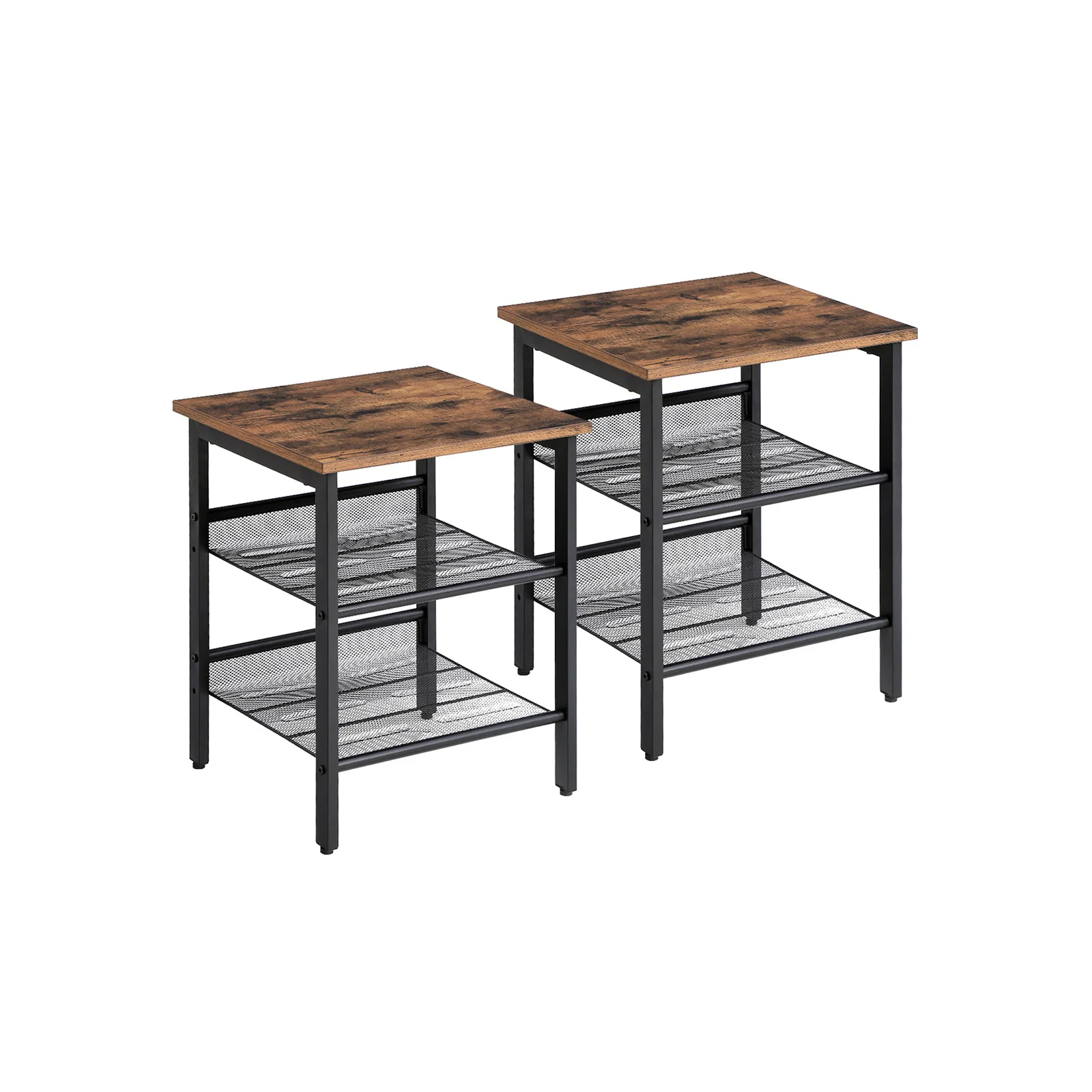 Contemporary VASAGLE Set of 2 Side Tables with Stable Steel Framew Convenient