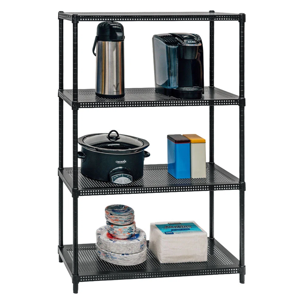 Clean Standard Duty 14 quot d x 36 quot w x 54 quot h 4-Tier Perforated Metal Shelving Official