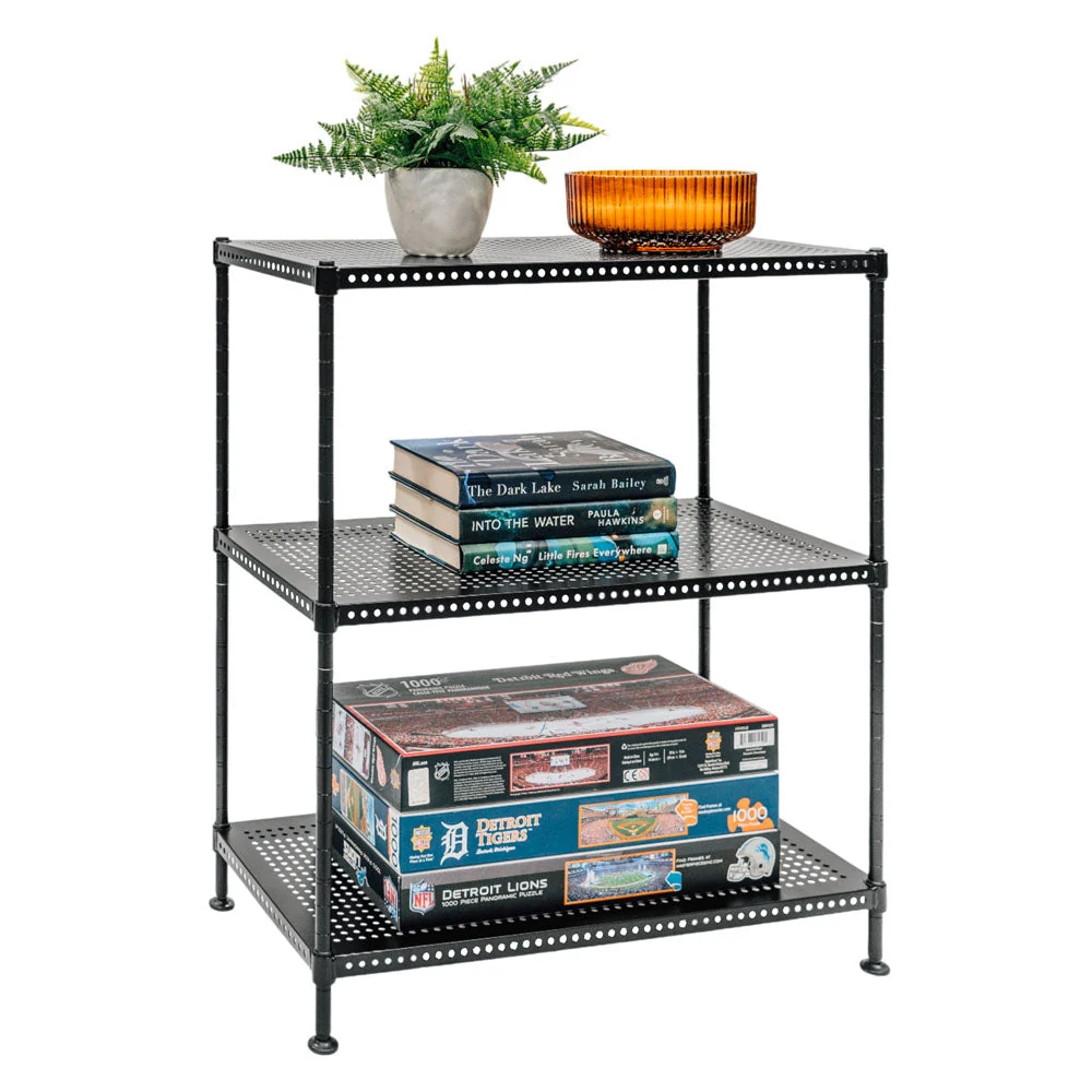 Exceptional Standard Duty 12 quot d x 24 quot w x 28 quot h 3-Tier Perforated Metal Shelving World-Class