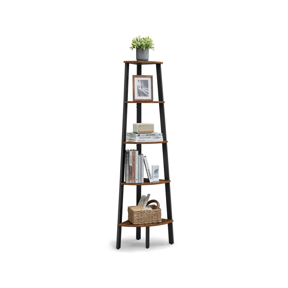 Solid VASAGLE 5-Tier Industrial Corner Shelf Comfortable