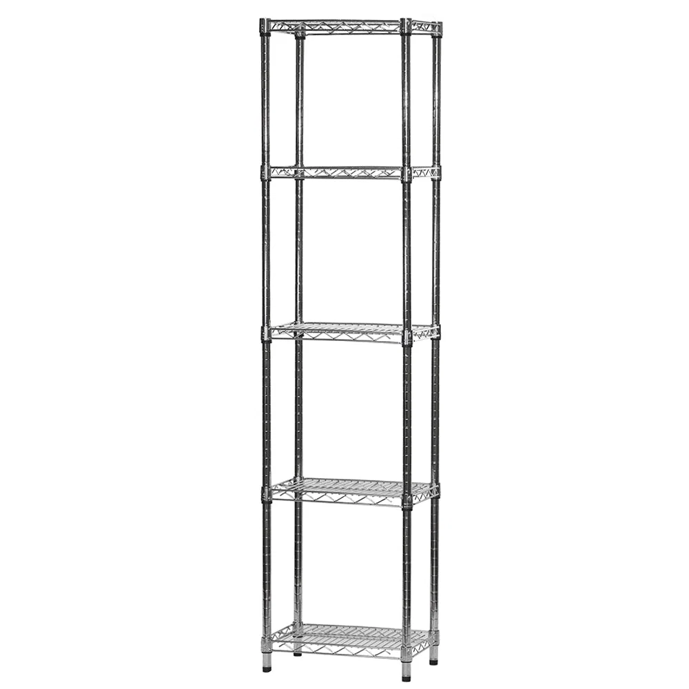 Unique 12 quot d x 18 quot w Chrome Wire Shelving w 5 Shelves Fast