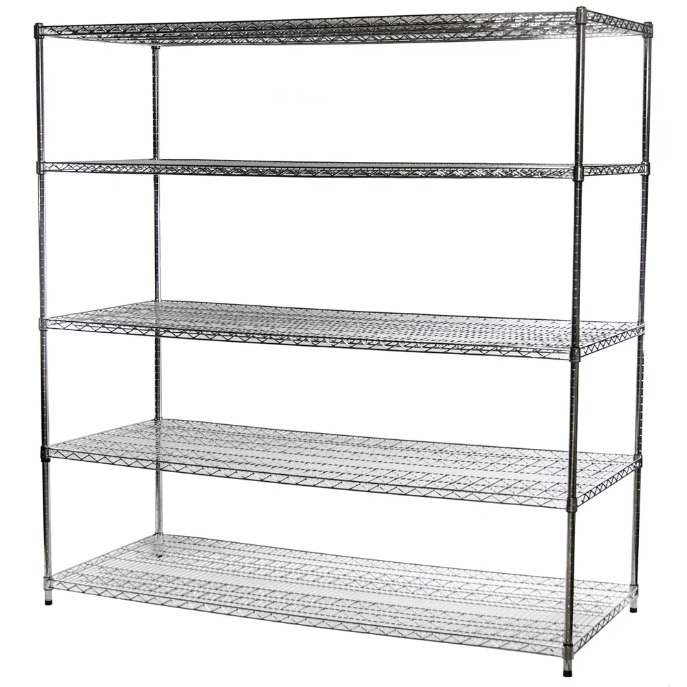 Premium Material 30 quot d x 72 quot w Chrome Wire Shelving w 5 Shelves Crafted