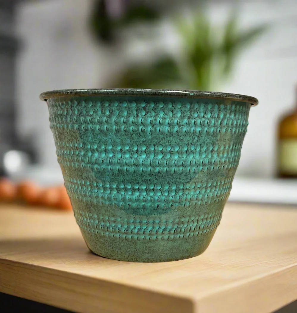 Solid 6 quot COBBLESTONE PLANTER SEAFOAM Efficient