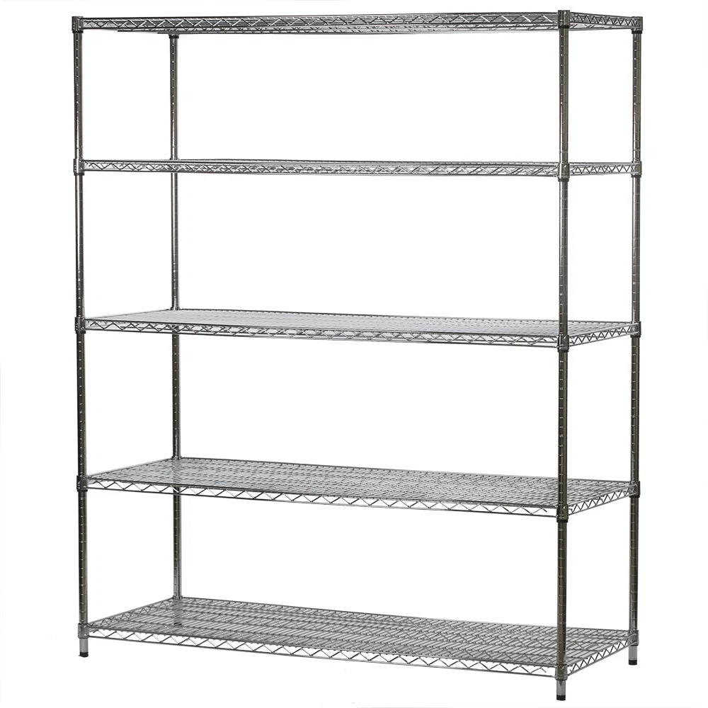 Pure 24 quot d x 60 quot w Chrome Wire Shelving w 5 Shelves Trusted