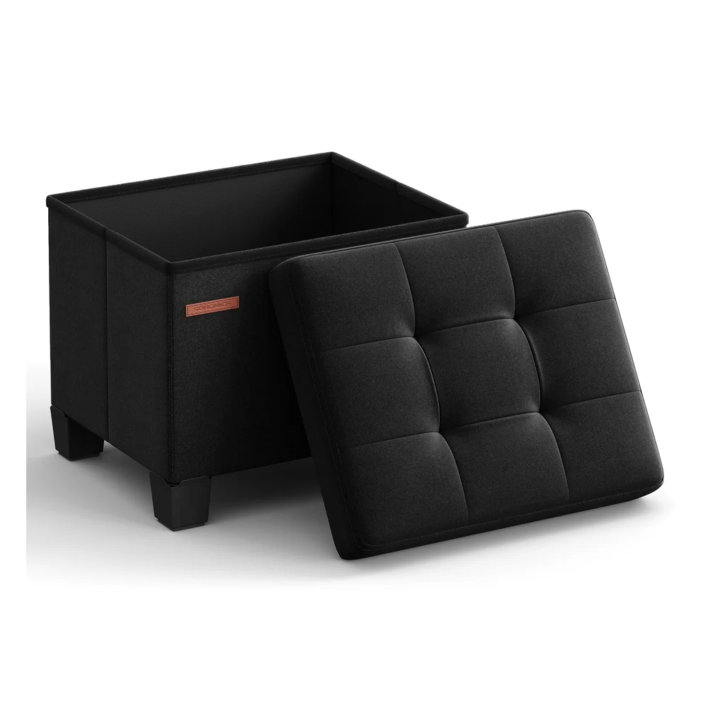 Safe SONGMICS Collapsible Cube Storage Ottoman Comfortable