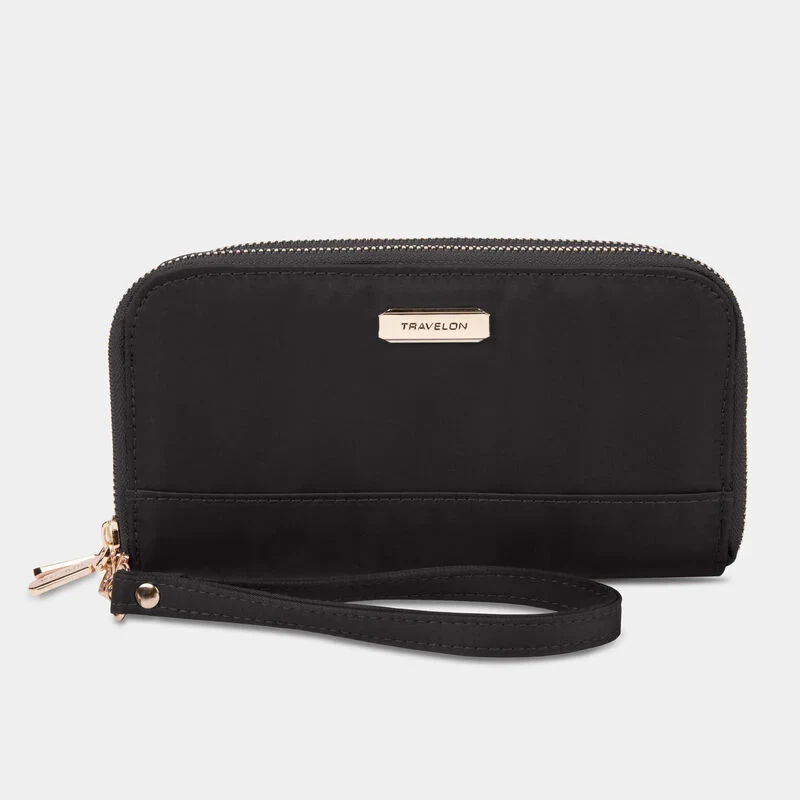 Elegant RFID DOUBLE ZIP CLUTCH WALLET Healthy