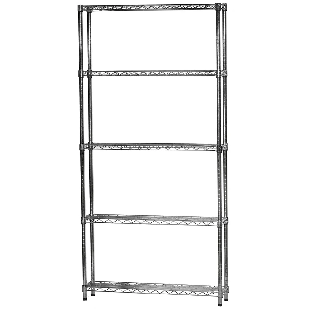 World-Class 8 quot d x 36 quot w Chrome Wire Shelving w 5 Shelves Original