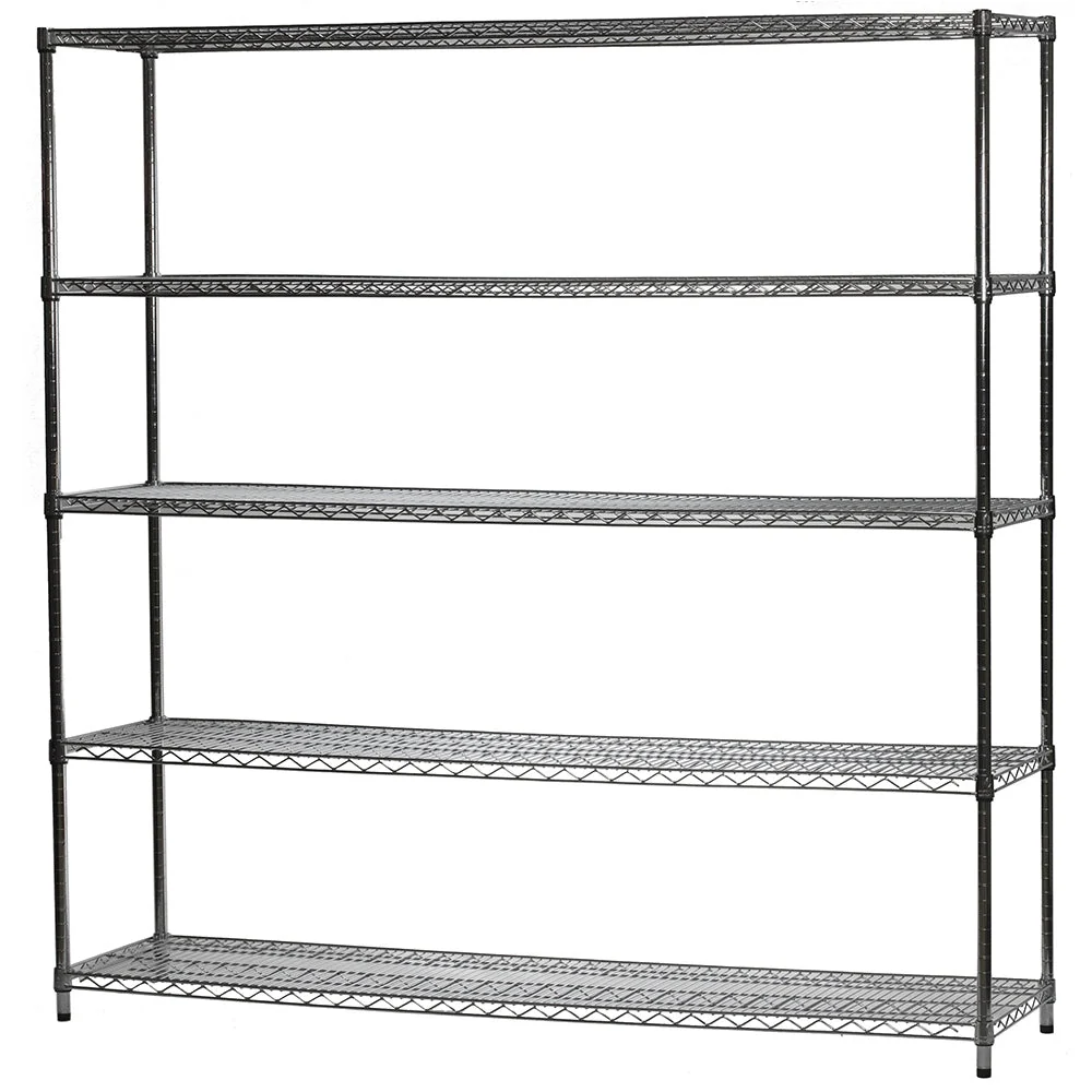 Top-Quality 18 quot d x 72 quot w Chrome Wire Shelving w 5 Shelves Quality