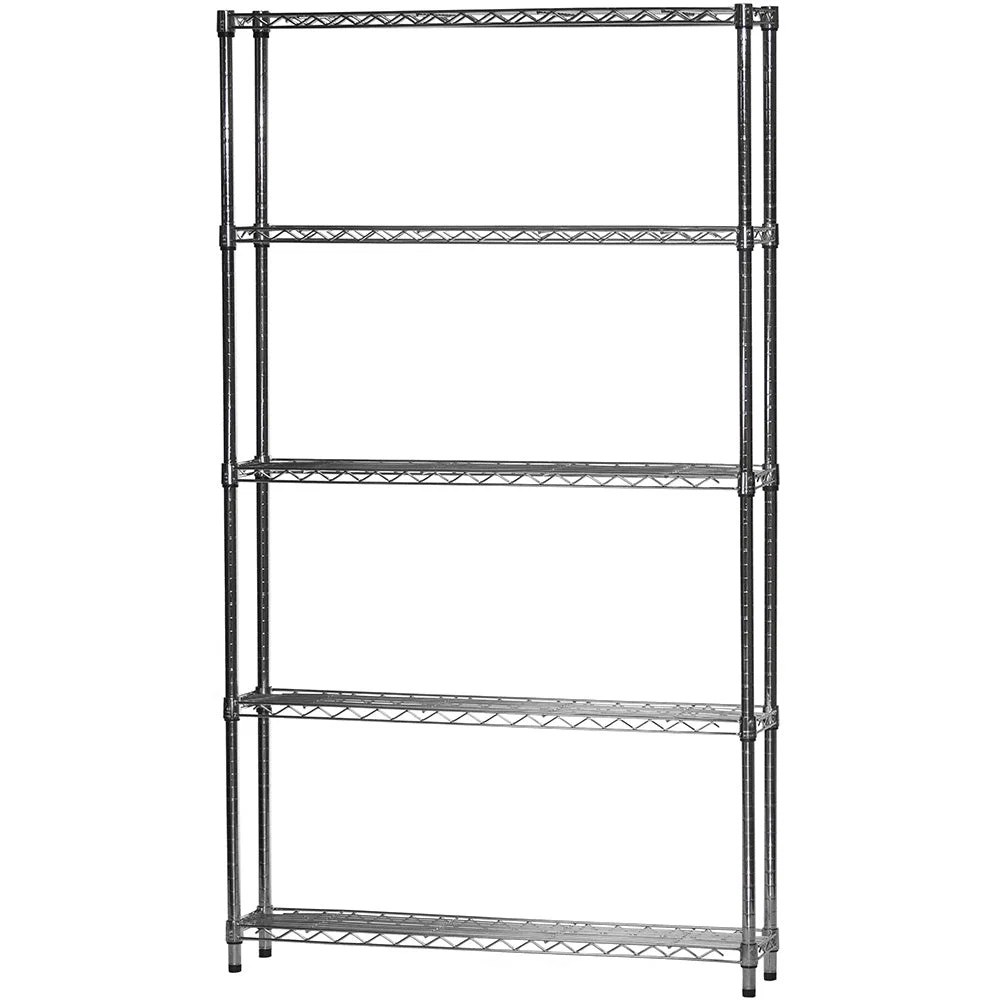 Clean 8 quot d x 42 quot w Chrome Wire Shelving w 5 Shelves Verified