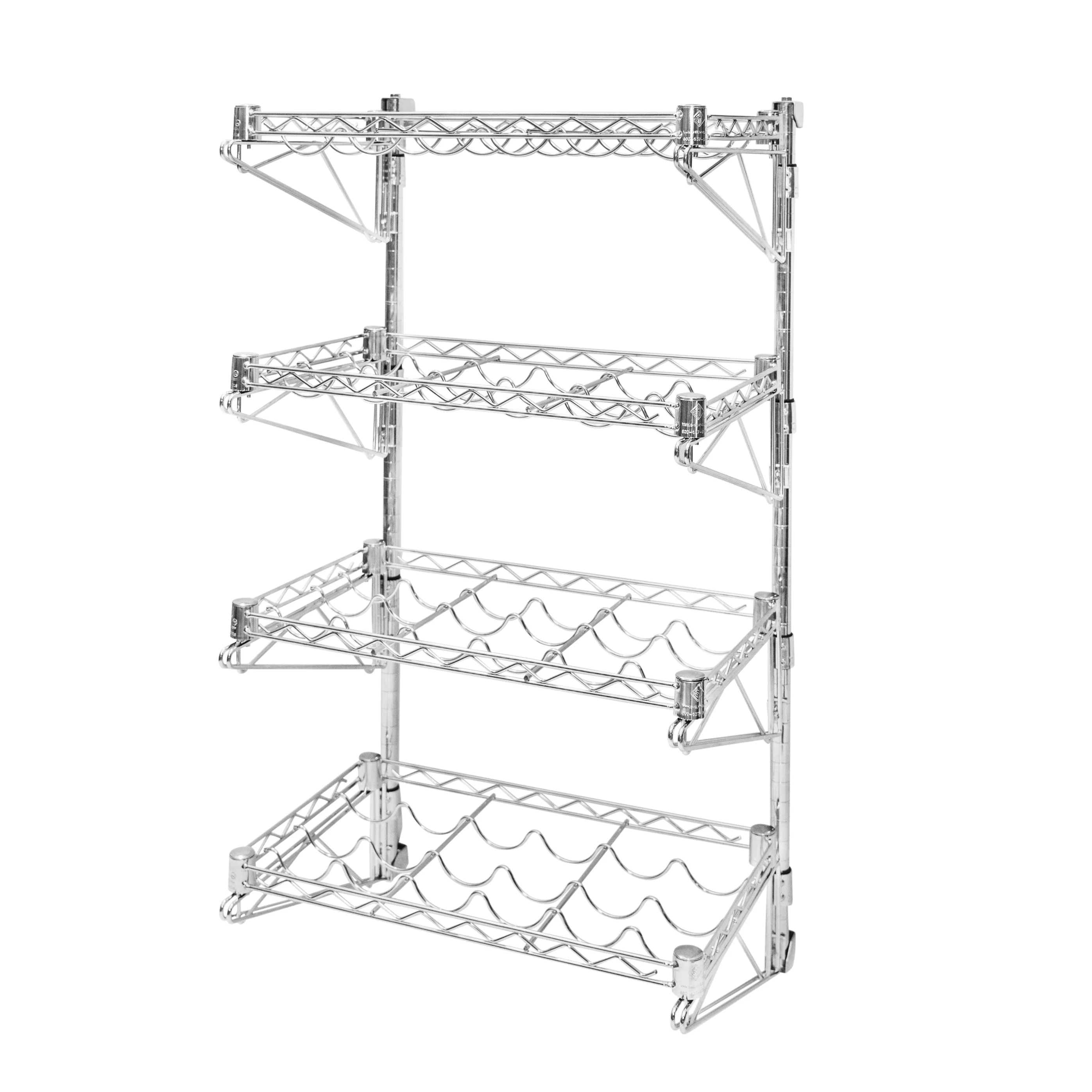 Expertly Made Adjustable Wall-Mounted Wine Racks with 4 Shelves Superior