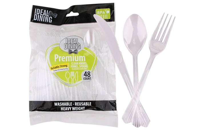 Modern CLEAR CUTLERY 48CT Stylish