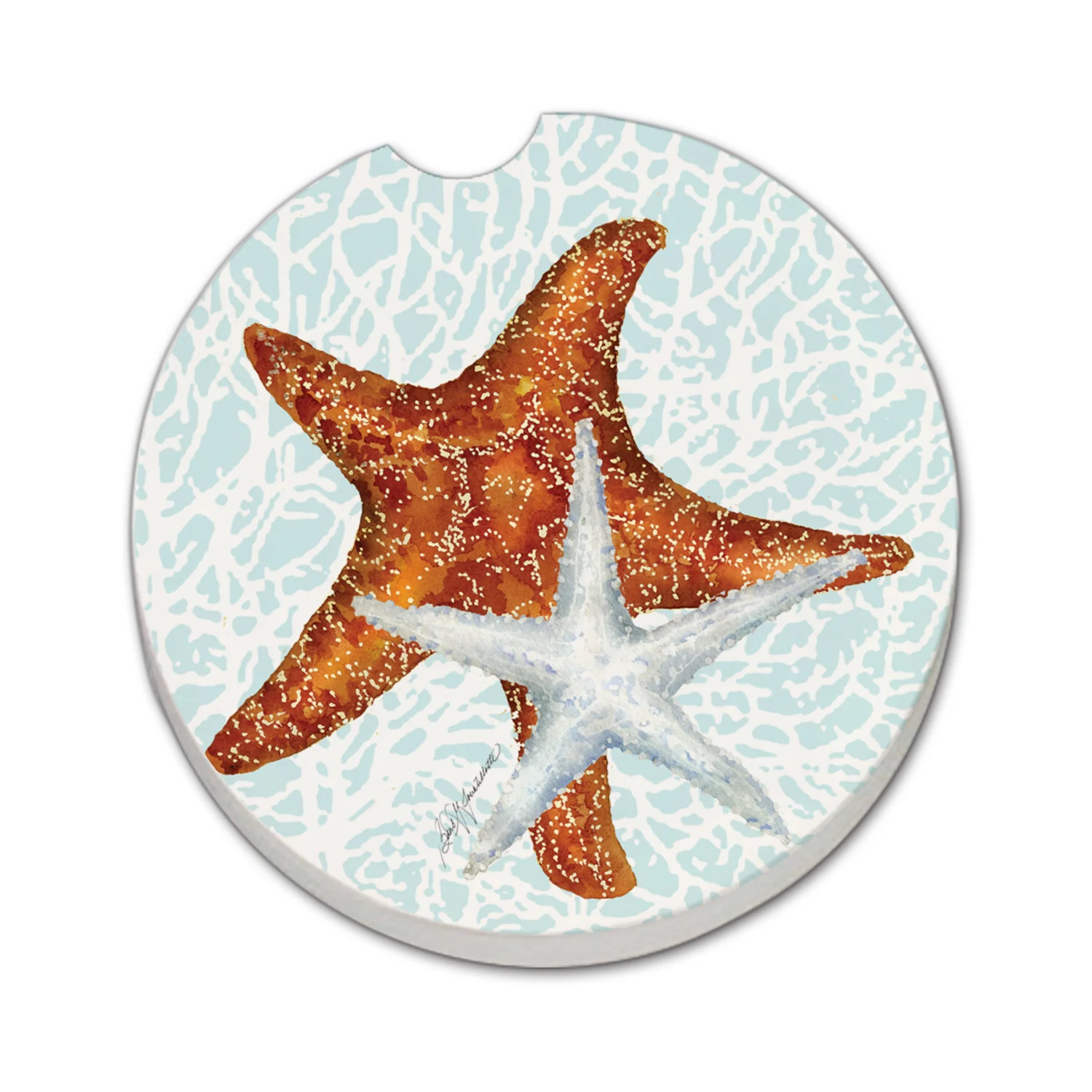 Expertly Made CAR COASTER SEAS THE DAY STARFISH Long-Lasting