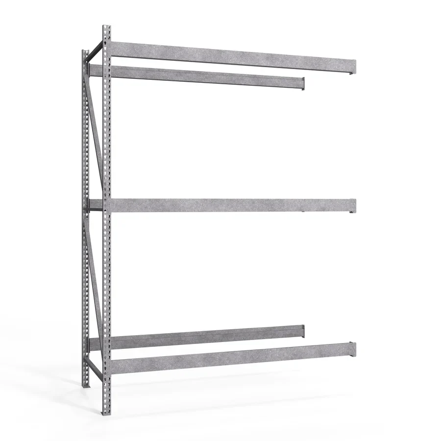 Sophisticated 3-Tier Galvanized Teardrop Pallet Rack Add-On Units – 48 quot d x 144 quot h Exclusive