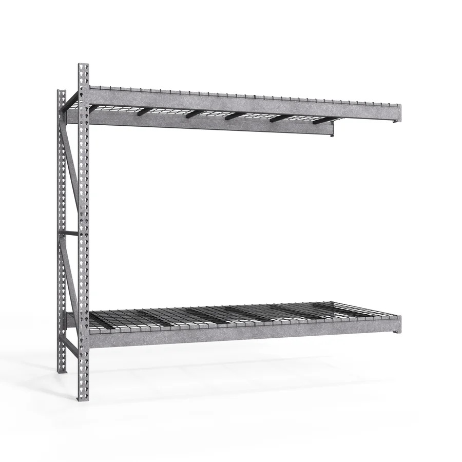 Elegant 2-Tier Galvanized Teardrop Pallet Rack Add-On Units w Wire Decking – 48 quot d x 96 quot h User-Friendly