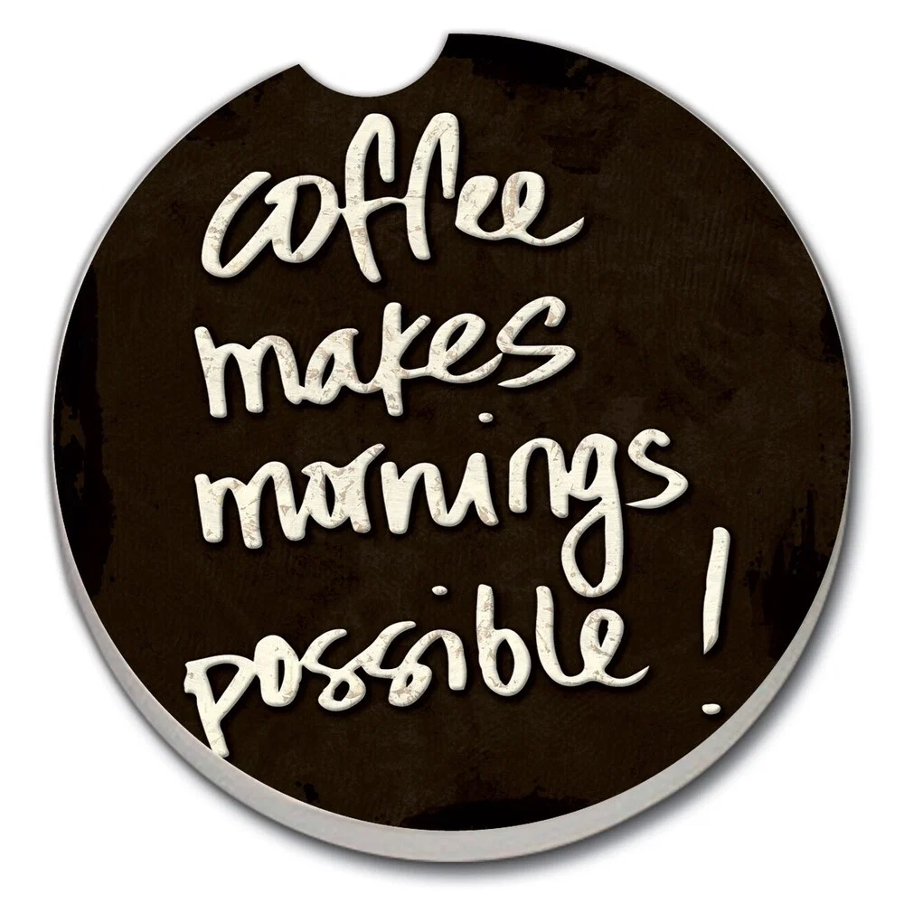 Outstanding CAR COASTER COFFEE MAKES MORNINGS Reusable