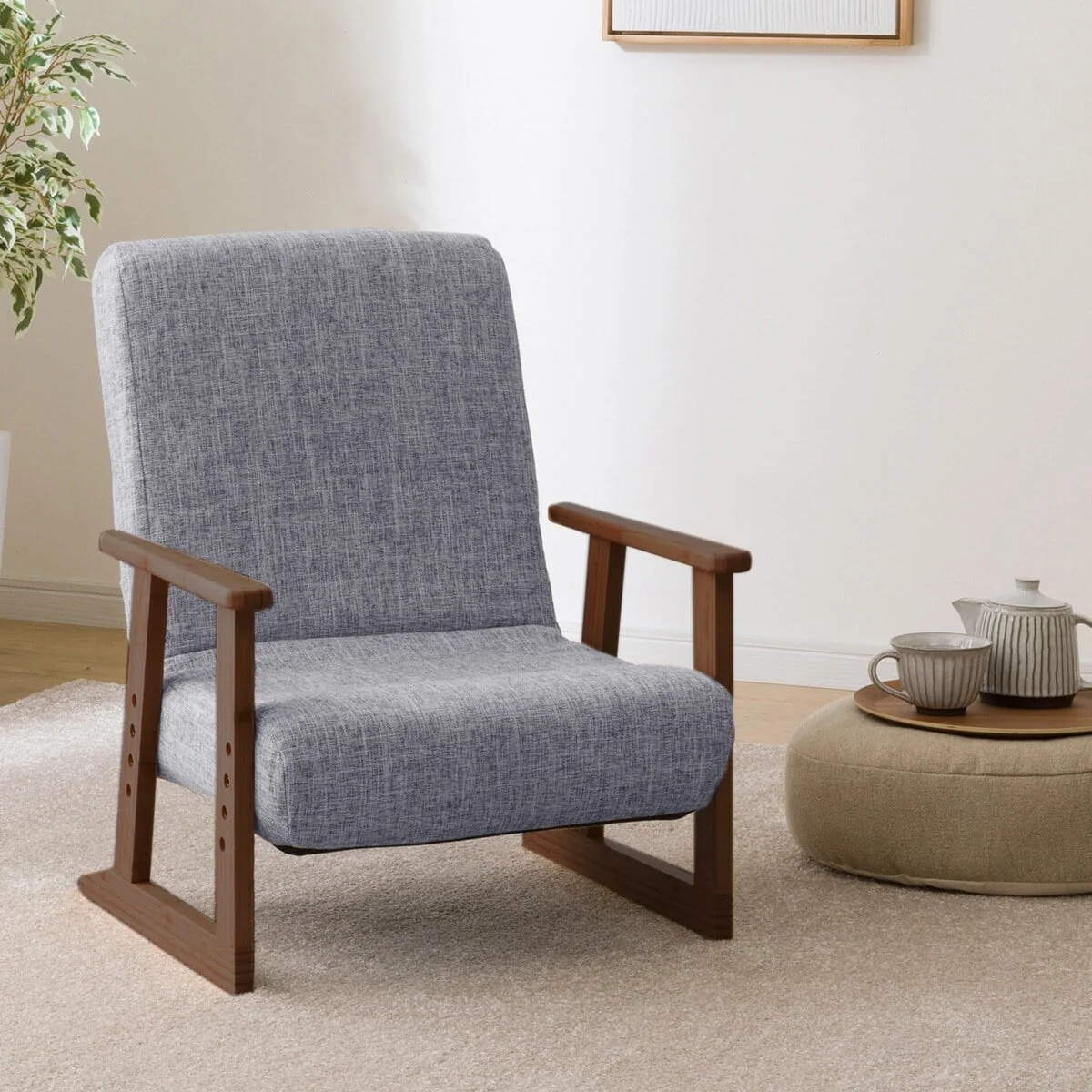 Soft Japanese Floor Chair JC-E03 Grey Brown Proven