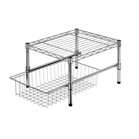 World-Class STACKING CABINET ORGANIZER CHROME Premium
