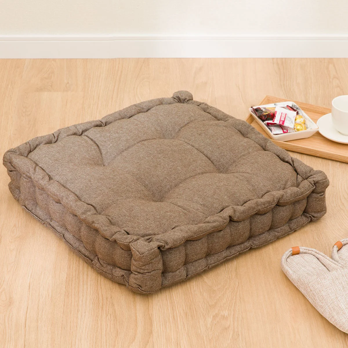 Solid Home HO001 Seat Cushion with Gusset 45 x 45cm Deep Brown Environmentally Friendly