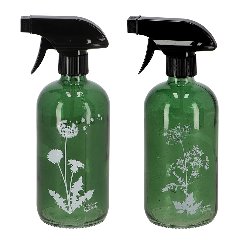Solid GLASS WILDFLOWER SPRAY BOTTLE GREEN Refined