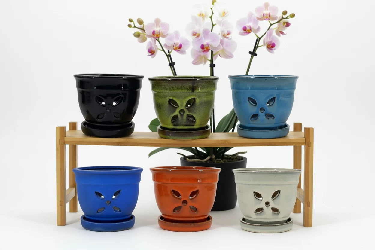 Pure M. CARR ORCHID POT 5.5 quot ASSTD Exclusive
