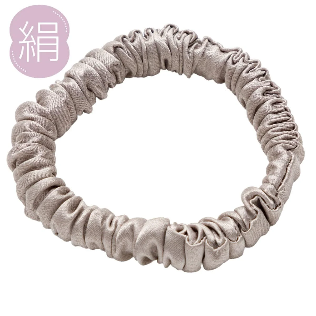 Expertly Made Silk Hair Tie Small Light Grey Eco-Friendly